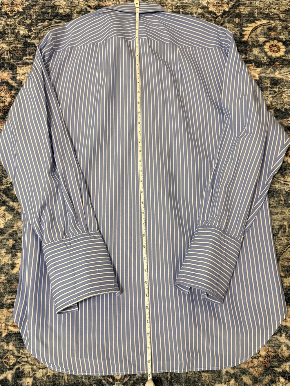 🦕 Charles Tyrwhitt| EUC Men’s Blue White Stripe Cotton Dress Shirt 16/33 - Picture 8 of 10